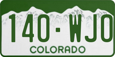 CO license plate 140WJO