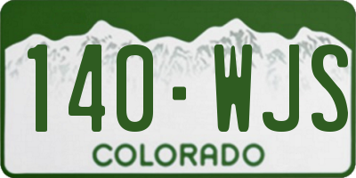 CO license plate 140WJS