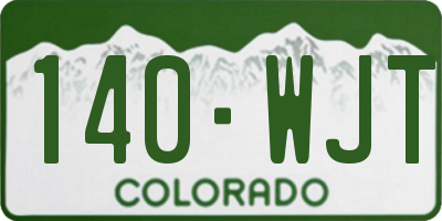 CO license plate 140WJT