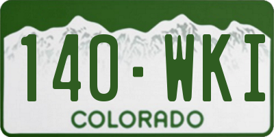 CO license plate 140WKI
