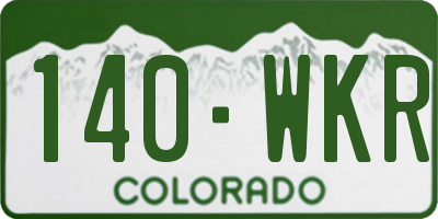 CO license plate 140WKR