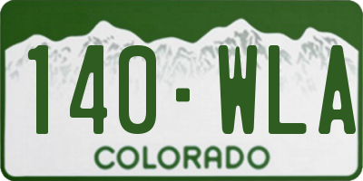 CO license plate 140WLA
