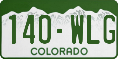 CO license plate 140WLG