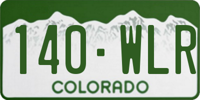 CO license plate 140WLR