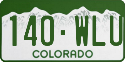 CO license plate 140WLU