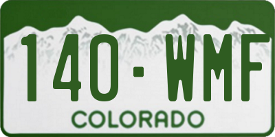 CO license plate 140WMF