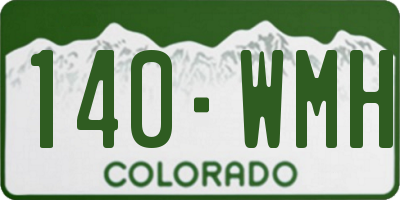 CO license plate 140WMH