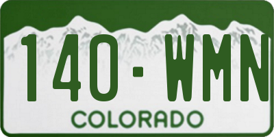 CO license plate 140WMN