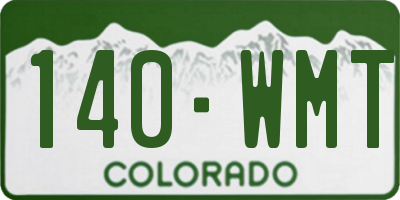 CO license plate 140WMT
