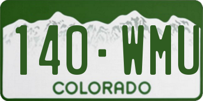 CO license plate 140WMU