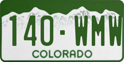CO license plate 140WMW