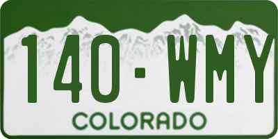 CO license plate 140WMY