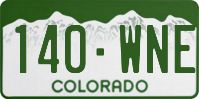 CO license plate 140WNE