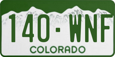 CO license plate 140WNF