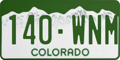 CO license plate 140WNM