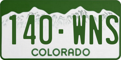 CO license plate 140WNS