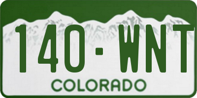 CO license plate 140WNT