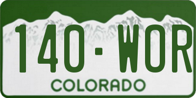 CO license plate 140WOR