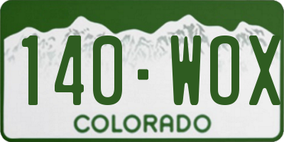 CO license plate 140WOX