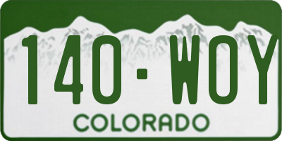 CO license plate 140WOY