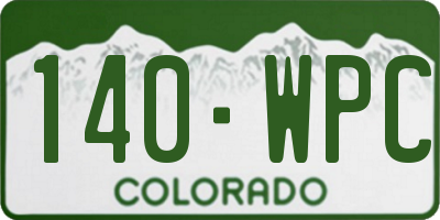 CO license plate 140WPC