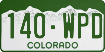 CO license plate 140WPD