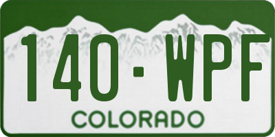CO license plate 140WPF