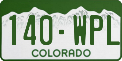 CO license plate 140WPL