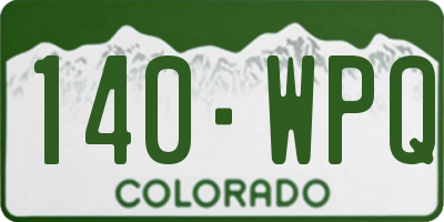CO license plate 140WPQ