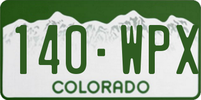 CO license plate 140WPX