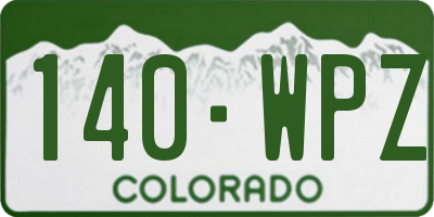 CO license plate 140WPZ