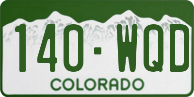 CO license plate 140WQD