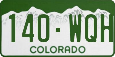 CO license plate 140WQH