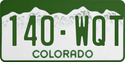 CO license plate 140WQT