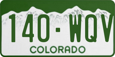 CO license plate 140WQV