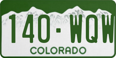 CO license plate 140WQW