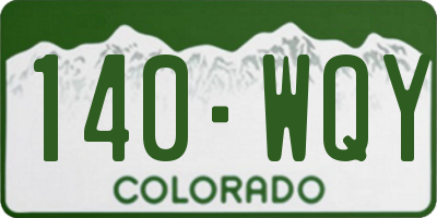 CO license plate 140WQY