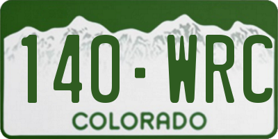 CO license plate 140WRC