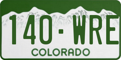 CO license plate 140WRE