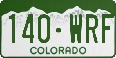 CO license plate 140WRF
