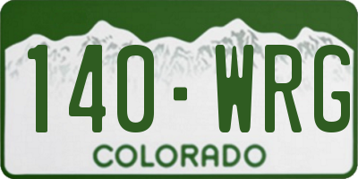 CO license plate 140WRG
