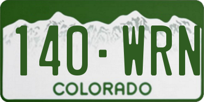 CO license plate 140WRN