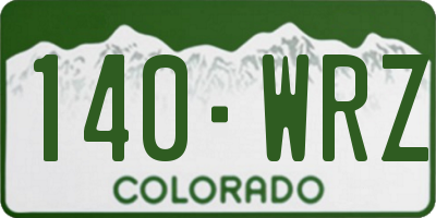 CO license plate 140WRZ