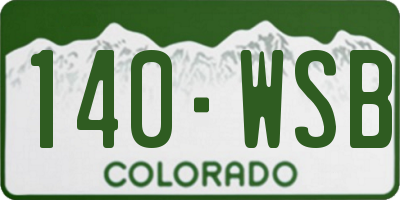 CO license plate 140WSB
