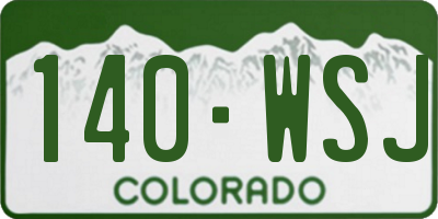 CO license plate 140WSJ