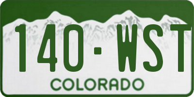 CO license plate 140WST
