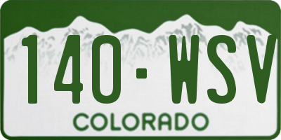 CO license plate 140WSV