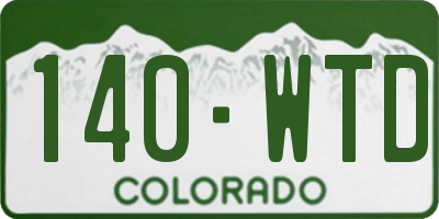CO license plate 140WTD