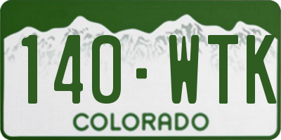 CO license plate 140WTK
