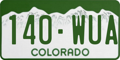 CO license plate 140WUA
